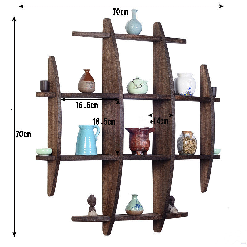 Wall-mounted Solid Wood Wall-mounted Tea Cup Holder