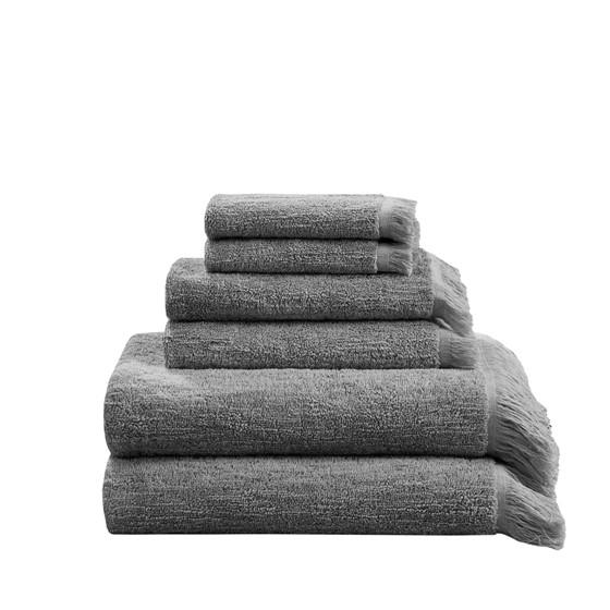 100% Cotton Dobby 6pcs Towel Set Charcoal