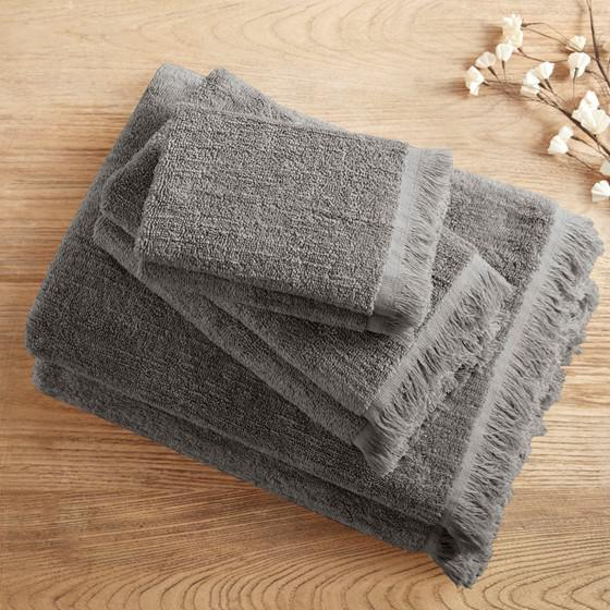 100% Cotton Dobby 6pcs Towel Set Charcoal