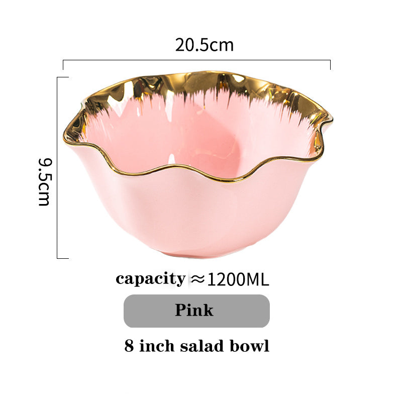 Retro Pastel with Gold Ceramic Tableware