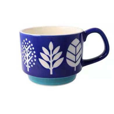 Ceramic Color Retro Underglaze Flower Nordic Coffee Cup Water Cup Stacked Cup Milk Cup