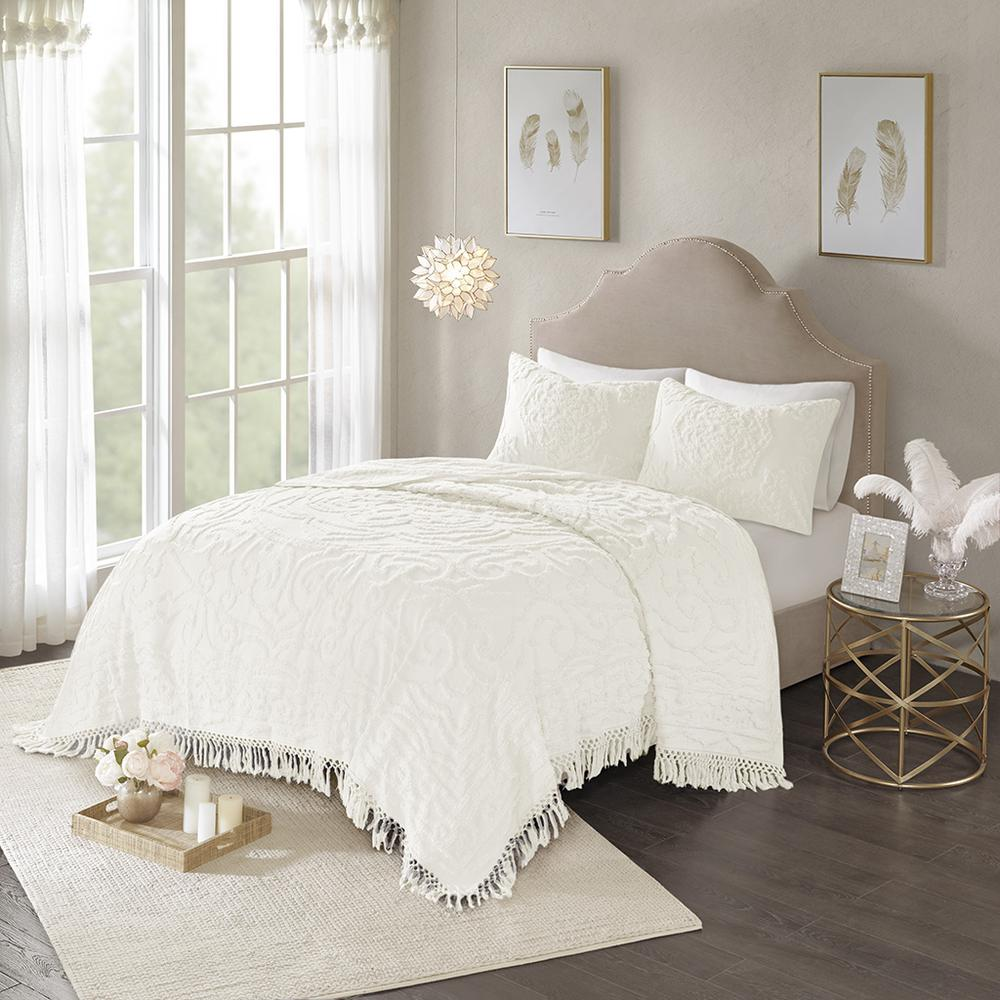 100% Cotton Tufted Chenille Coverlet Set