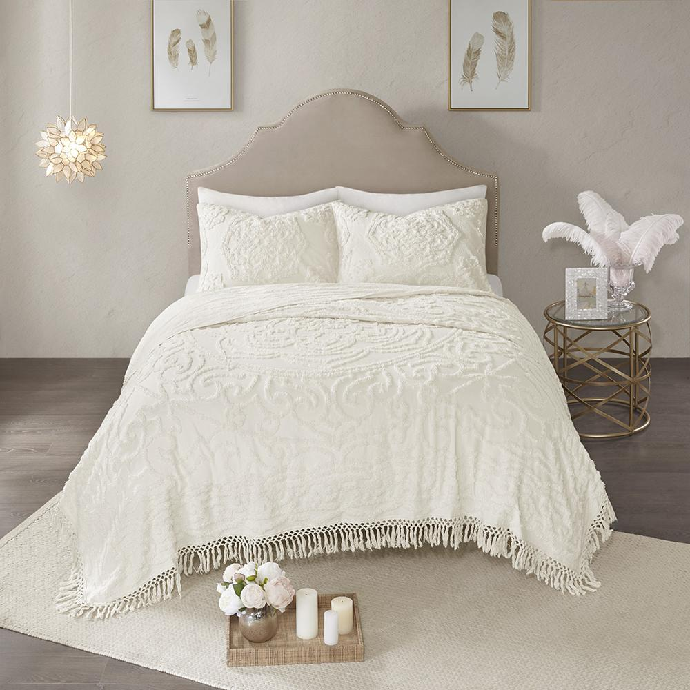 100% Cotton Tufted Chenille Coverlet Set