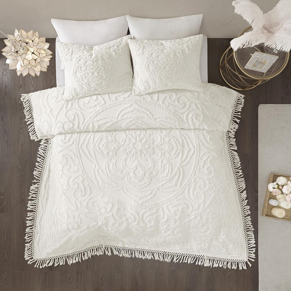 100% Cotton Tufted Chenille Coverlet Set