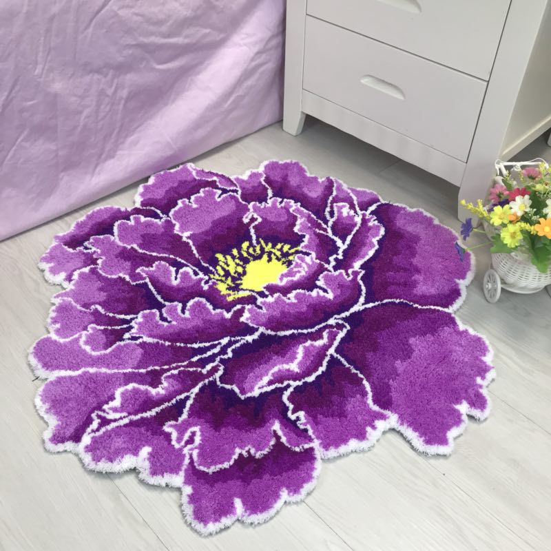 Red Peony Carpet Bath Mat