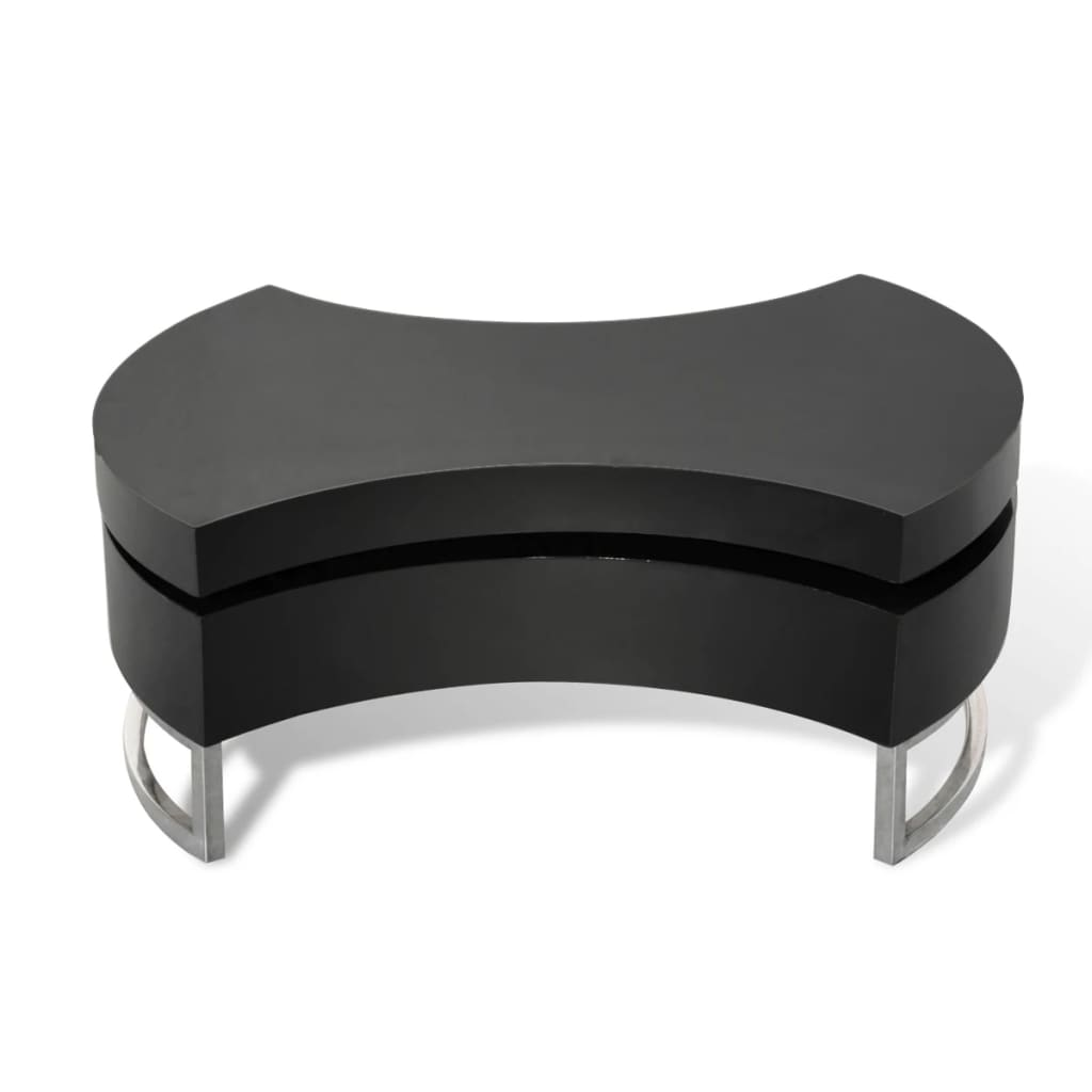 vidaXL Coffee Table Shape-Adjustable High Gloss Black