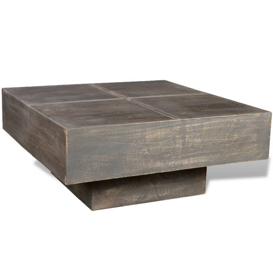 vidaXL Coffee Table Dark Brown Square Solid Mango Wood