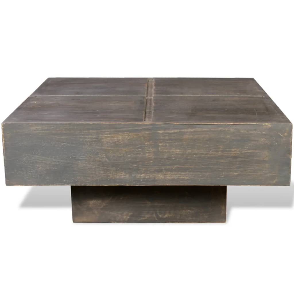 vidaXL Coffee Table Dark Brown Square Solid Mango Wood