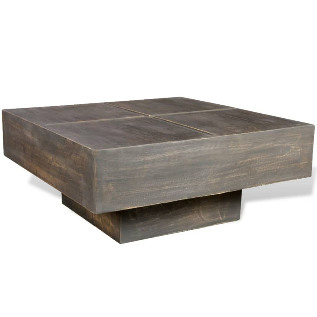 vidaXL Coffee Table Dark Brown Square Solid Mango Wood