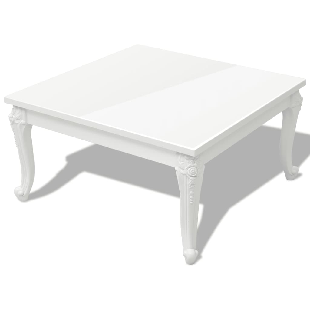 vidaXL Coffee Table 31.5"x31.5"x16.5" High Gloss White