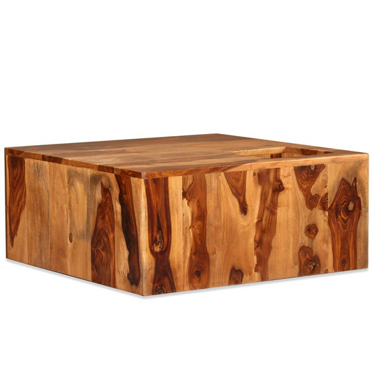 vidaXL Coffee Table Solid Sheesham Wood 27.6"x27.6"x11.8"