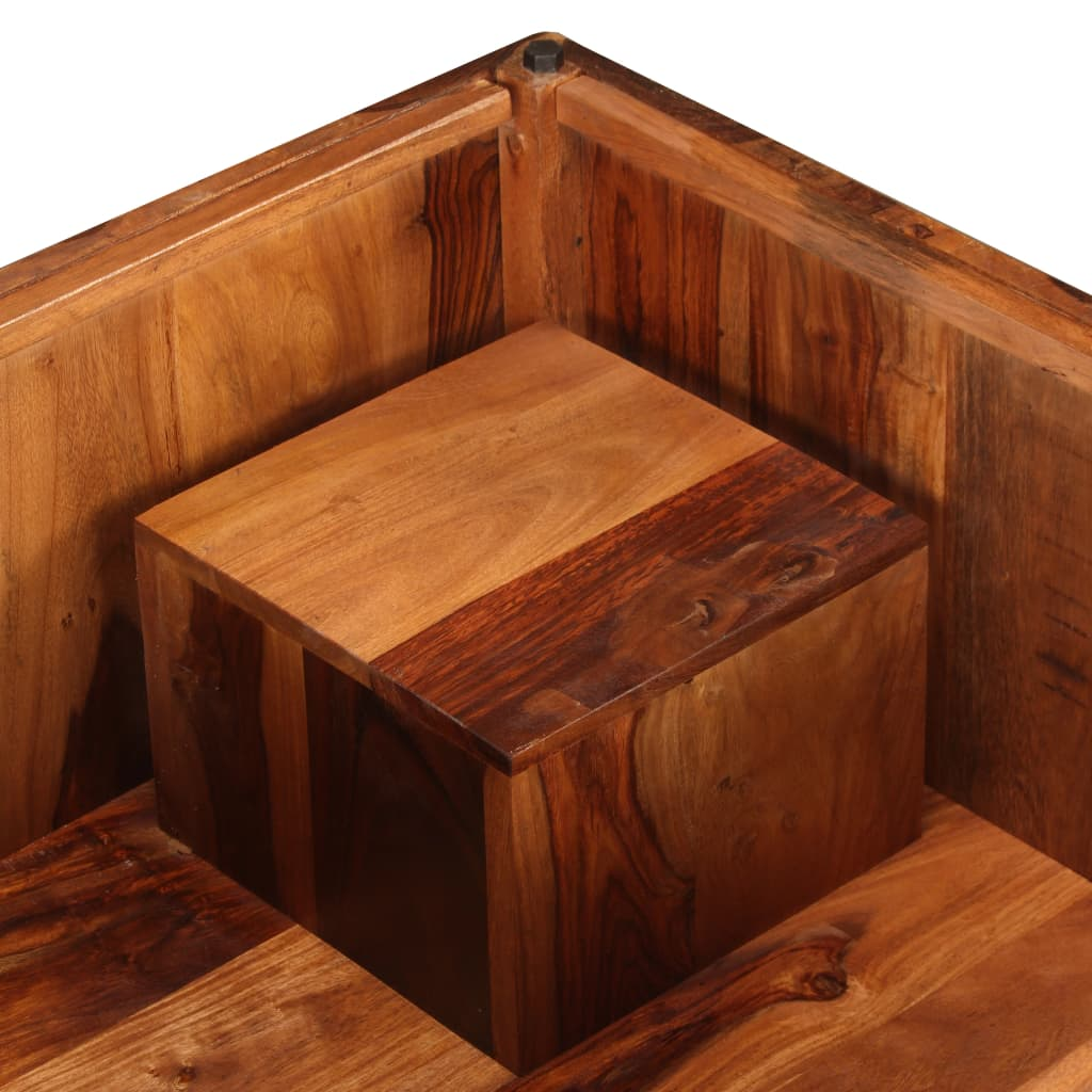 vidaXL Coffee Table Solid Sheesham Wood 27.6"x27.6"x11.8"