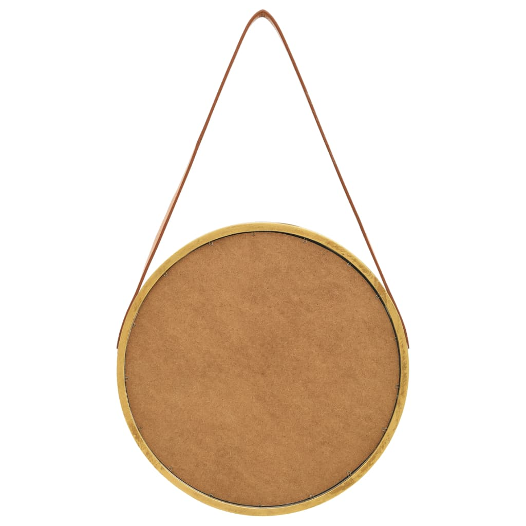 vidaXL Wall Mirror with Strap 15.7" Gold