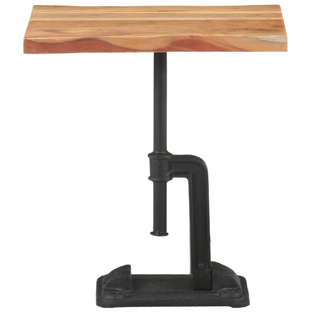 vidaXL Side Table Light Wood 17.7"x13.8"x18.9" Solid Acacia Wood & Cast Iron