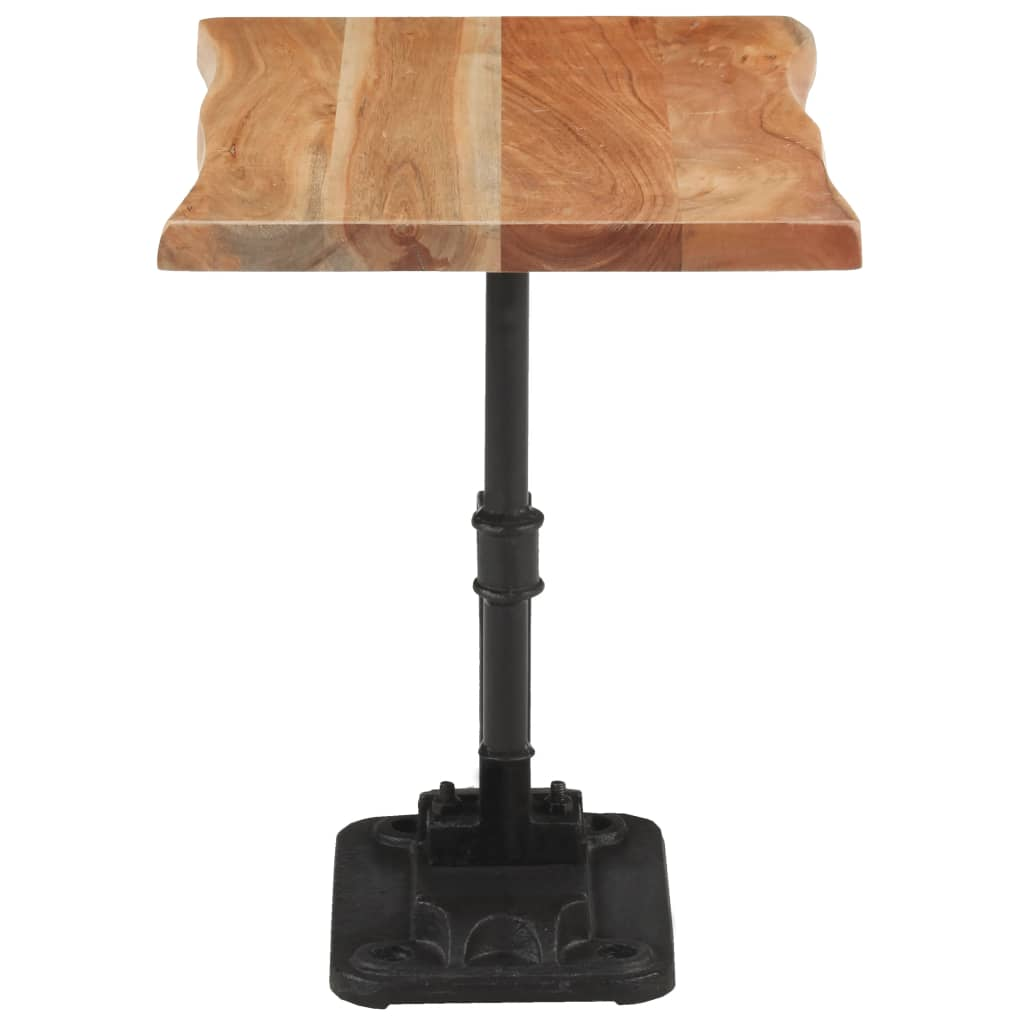 vidaXL Side Table Light Wood 17.7"x13.8"x18.9" Solid Acacia Wood & Cast Iron