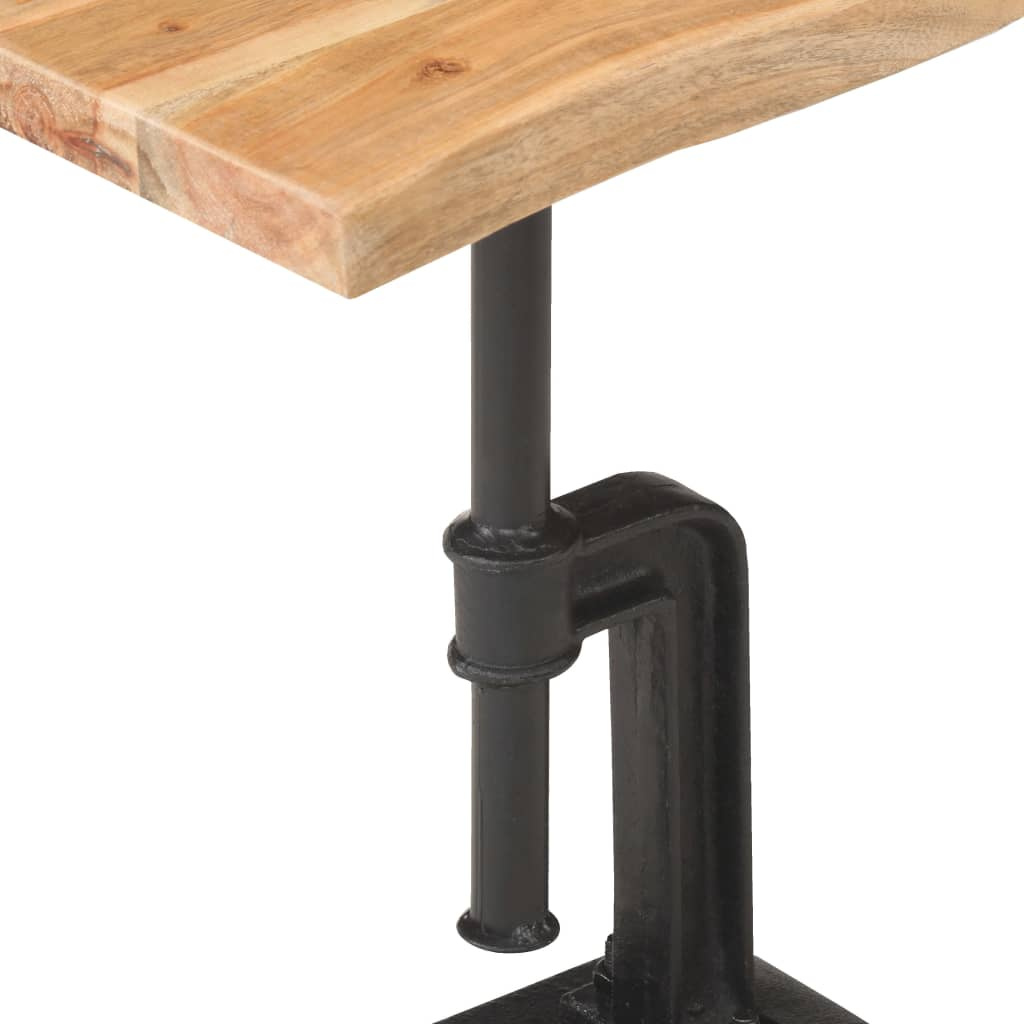 vidaXL Side Table Light Wood 17.7"x13.8"x18.9" Solid Acacia Wood & Cast Iron