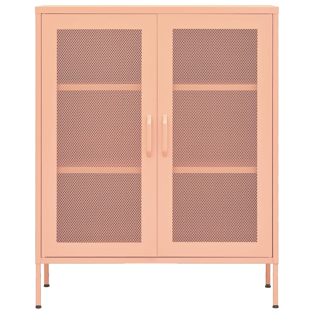 vidaXL Storage Cabinet Pink 31.5"x13.8"x40" Steel