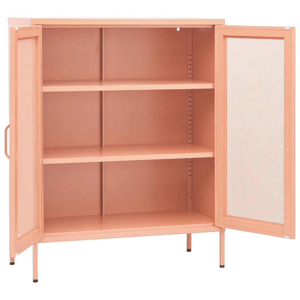 vidaXL Storage Cabinet Pink 31.5"x13.8"x40" Steel