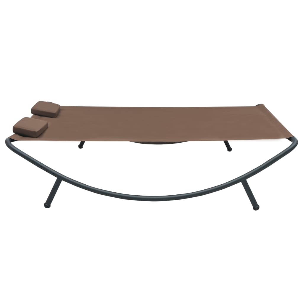 vidaXL Patio Lounge Bed Fabric Brown