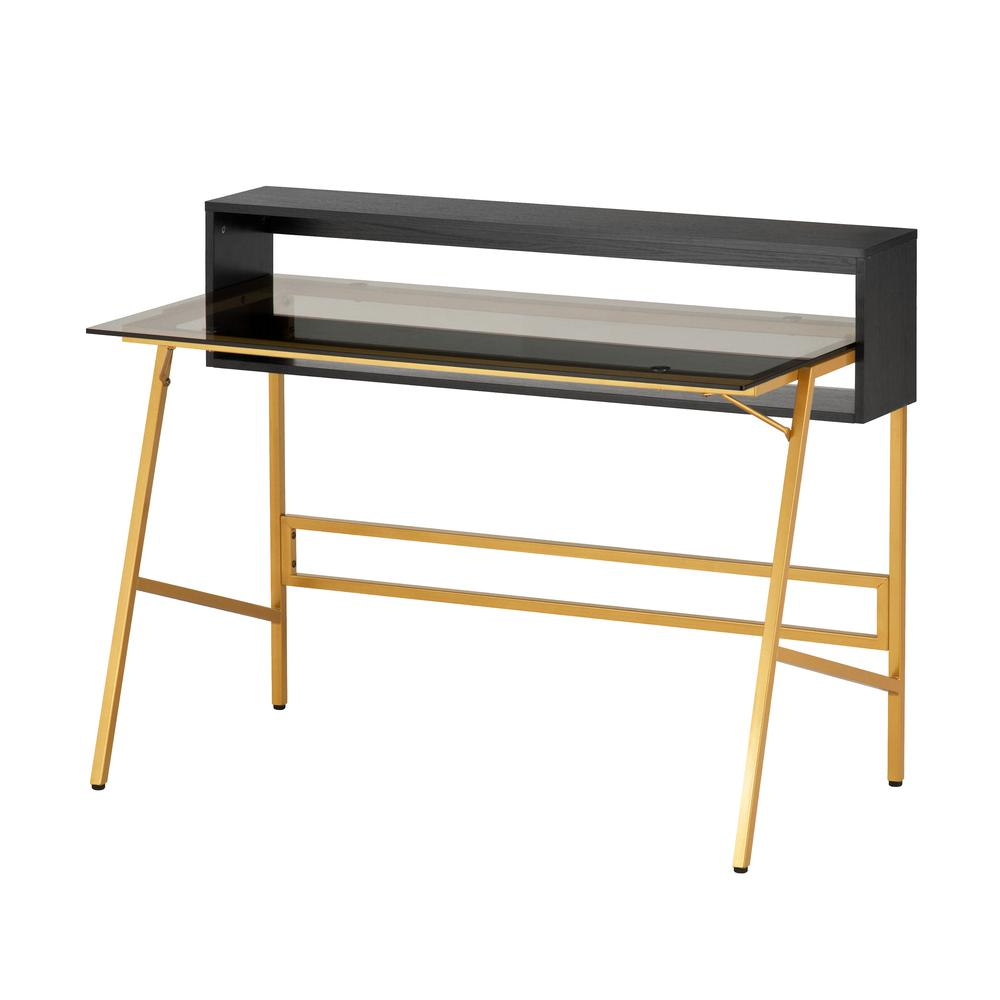 Techni Mobili Home Office Writing Desk wih riser, Gold