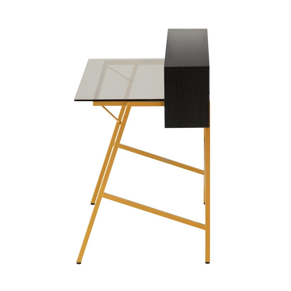 Techni Mobili Home Office Writing Desk wih riser, Gold