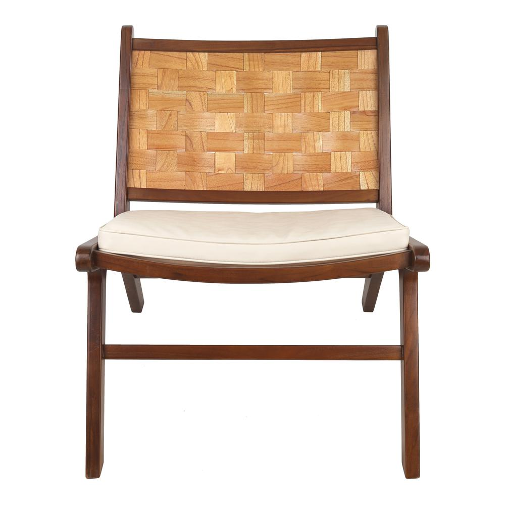 Loria Teak Accent Chair w/ PU Cushion