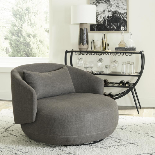 Uph Swivel Cuddler Chair - Charcoal Eclectic Multi