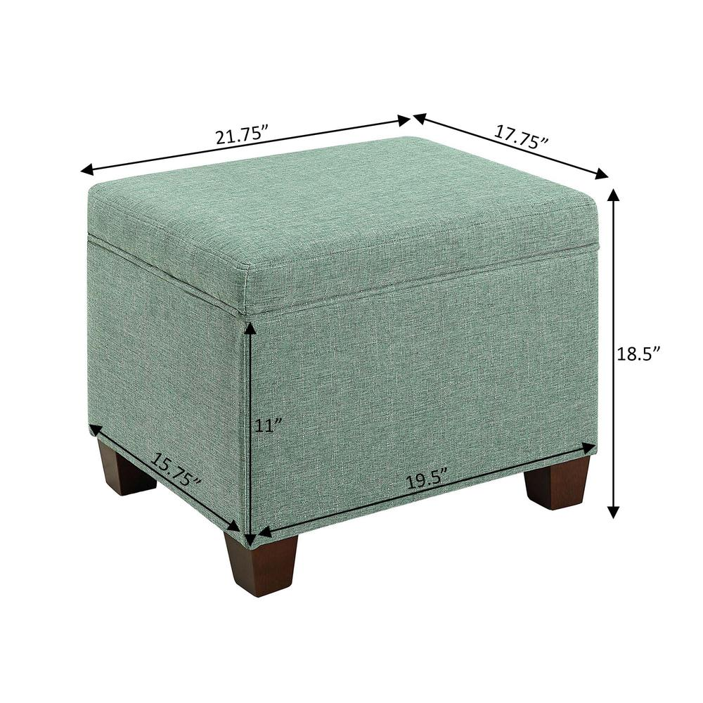 Madison Storage Ottoman, Green