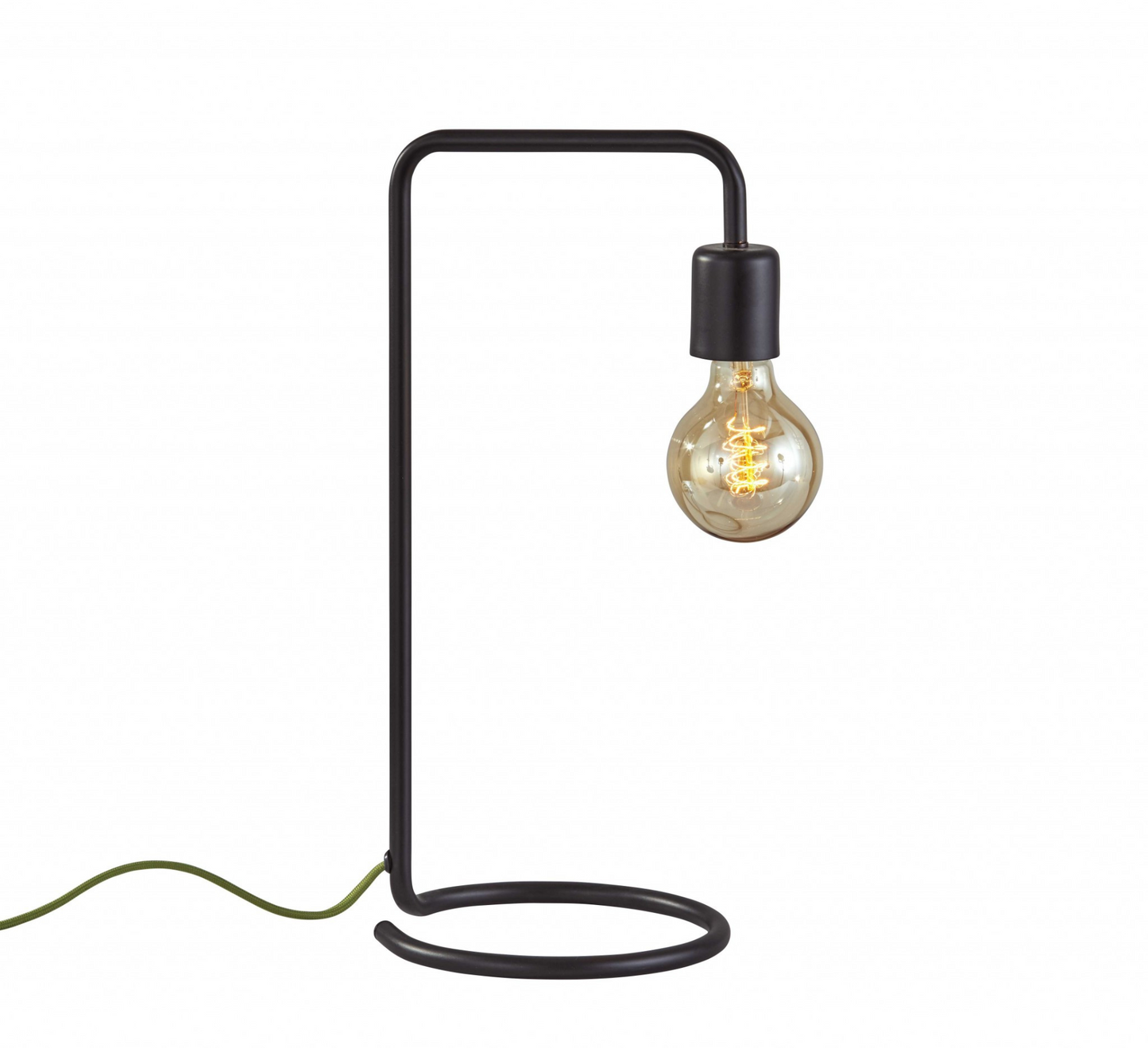 Industrial Matte Black Finish Metal Desk Lamp With Vintage Edison Bulb