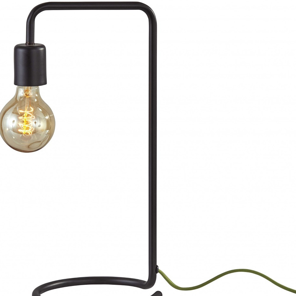 Industrial Matte Black Finish Metal Desk Lamp With Vintage Edison Bulb