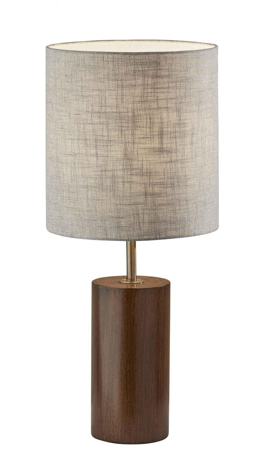 Walnut Wood Circular Block Table Lamp