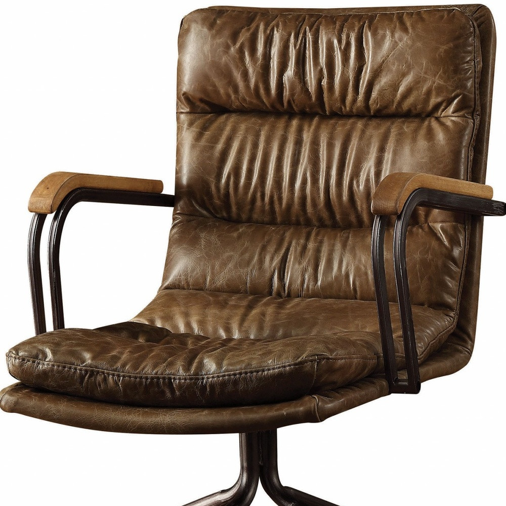 Vintage Whiskey Top Grain Leather Office Chair