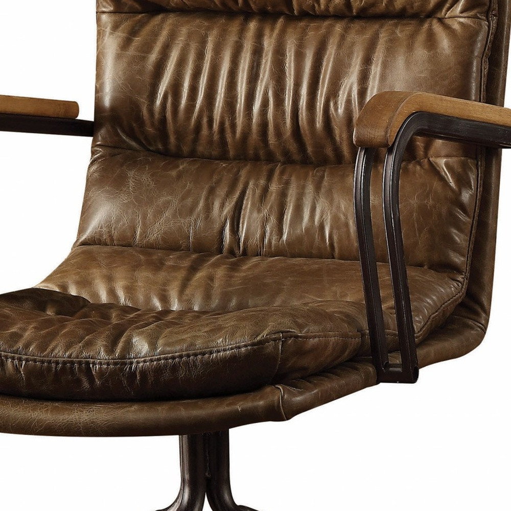 Vintage Whiskey Top Grain Leather Office Chair