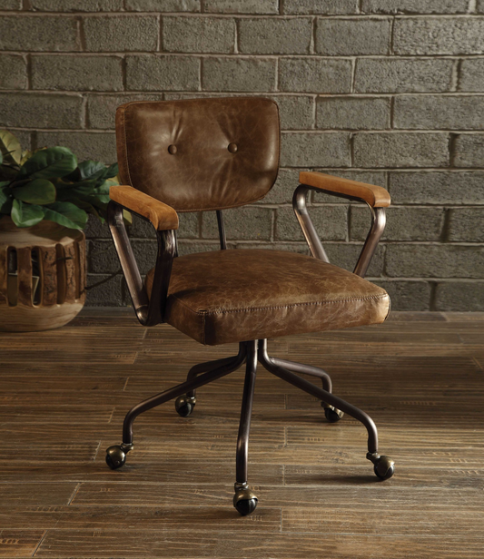 Vintage Whiskey Leather Office Chair