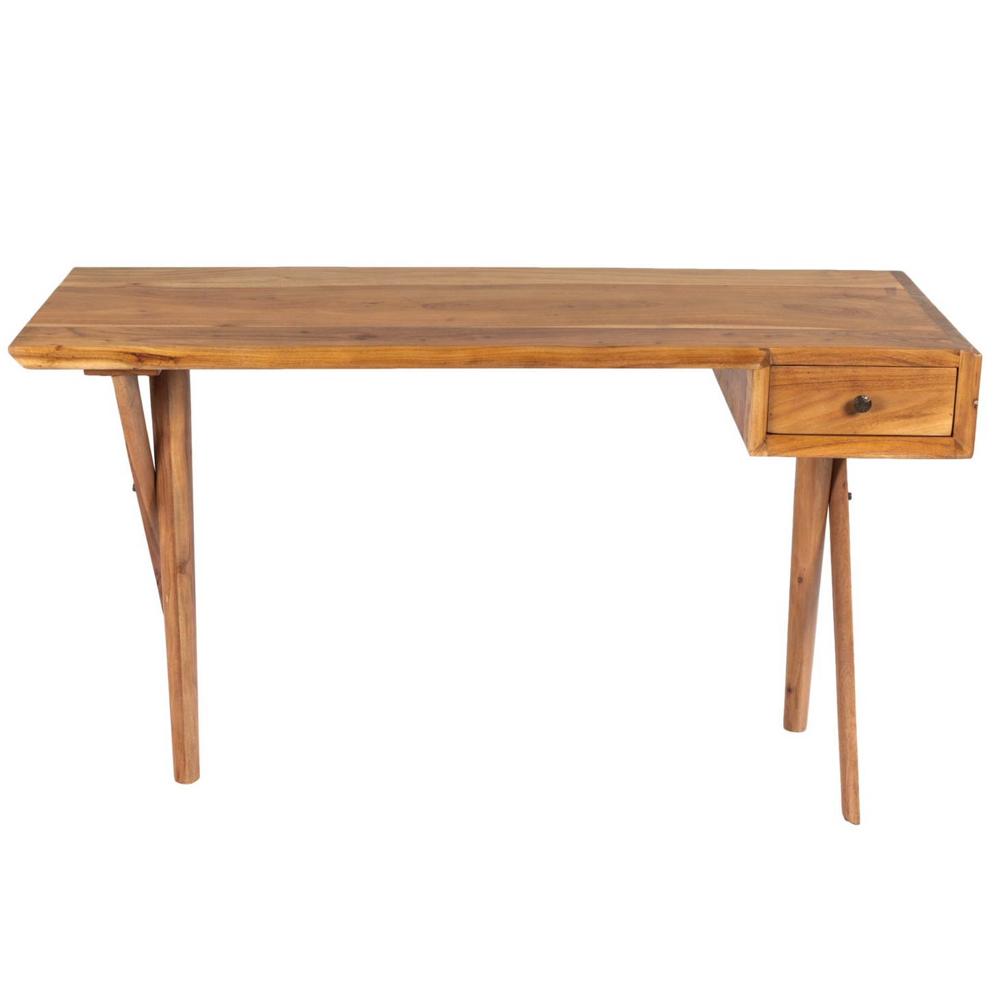 Brown Acacia Wood Writing Desk