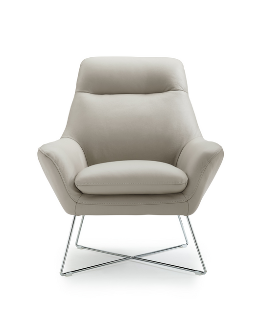 Light Gray Vegan Leather Arm Chair