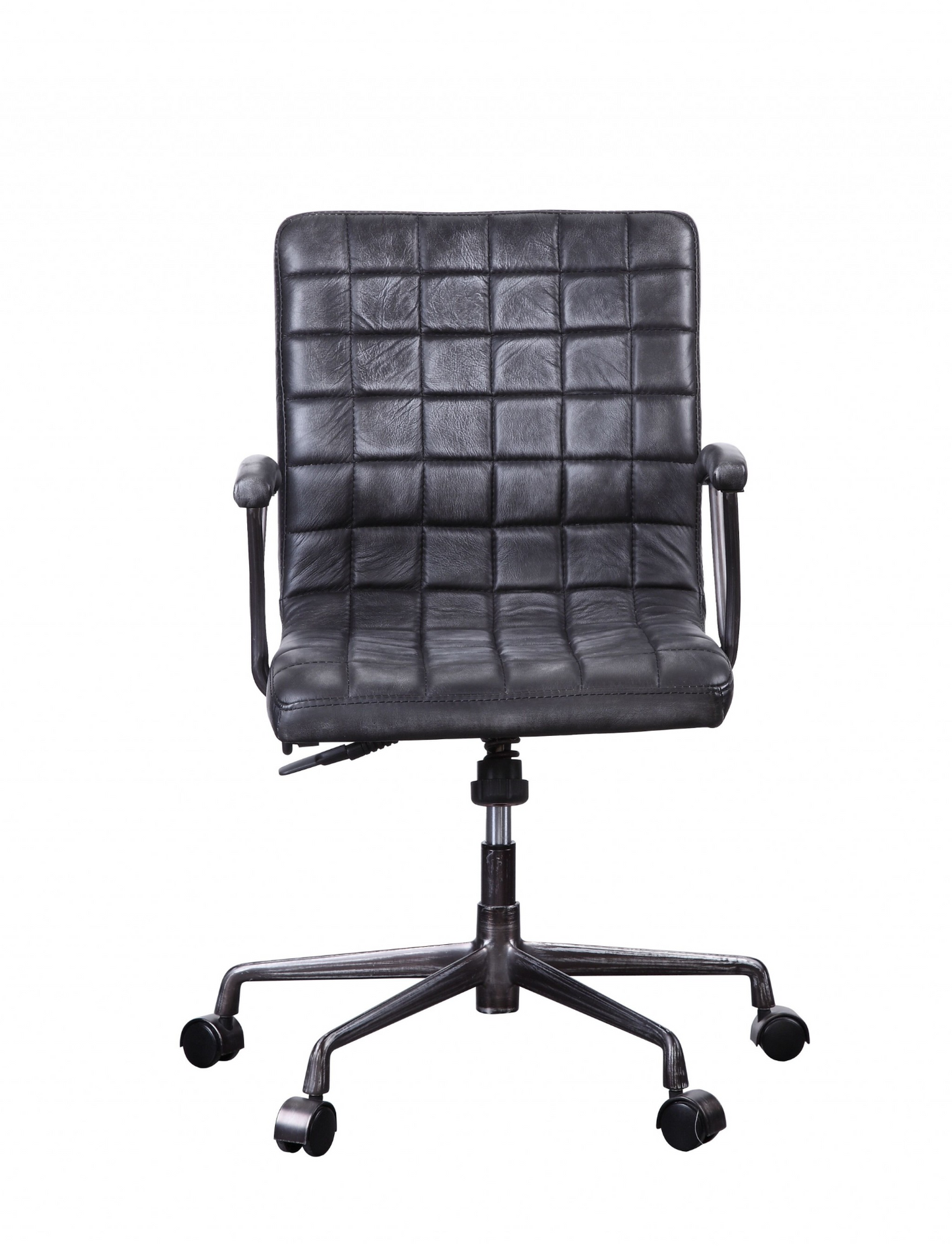 Vintage Black Top Grain Leather Upholstered Executive Office Chair