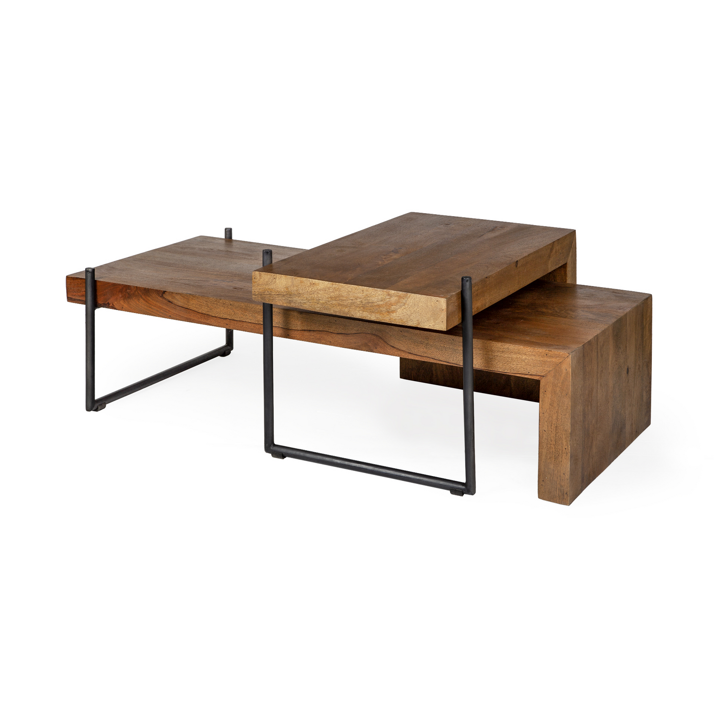 Duo Solid Wood & Metal Nesting Tables