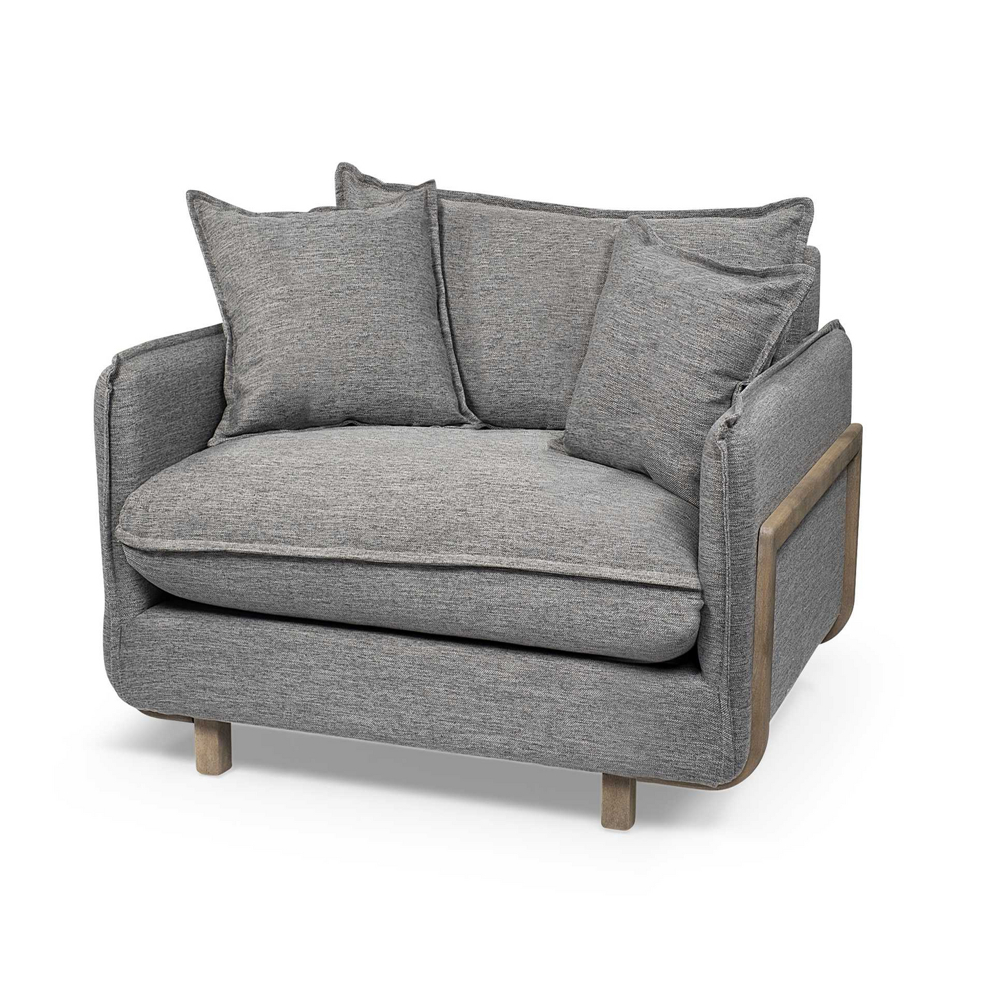 Gray Linen Arm Chair