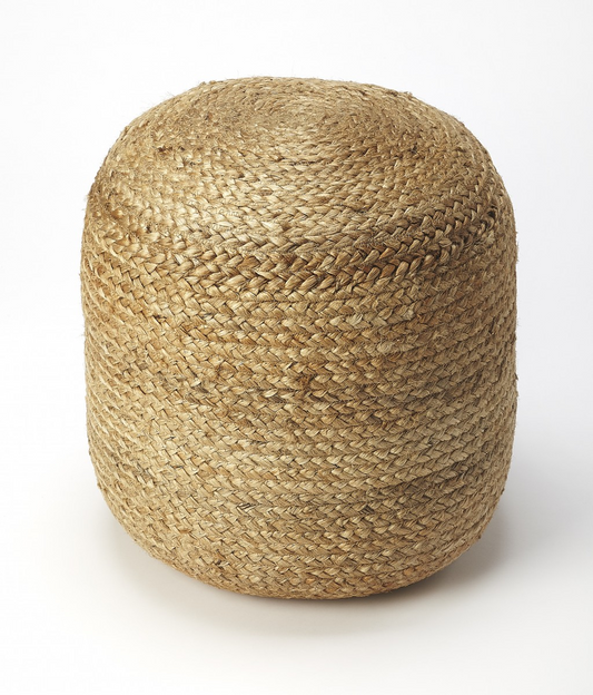 Boho Round Pouf Jute Ottoman