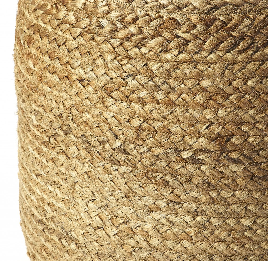 Boho Round Pouf Jute Ottoman