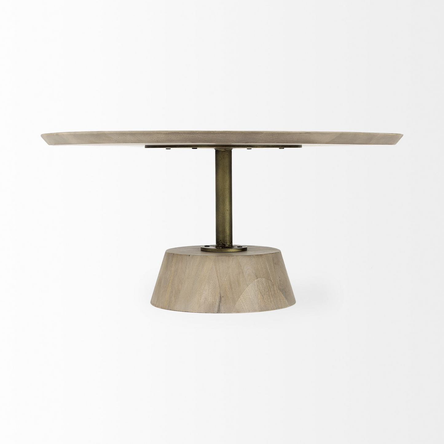 Light Brown Wooden Pedestal Coffee Table