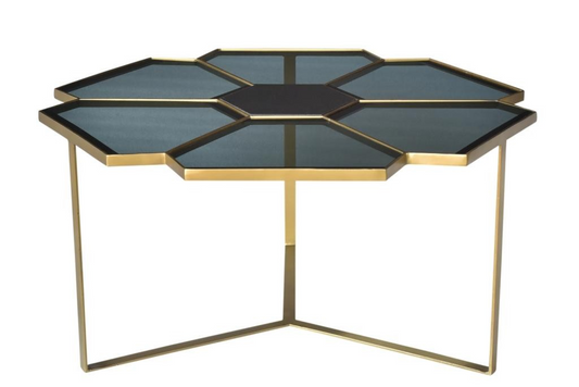 Geometric Flower Glass Coffee Table