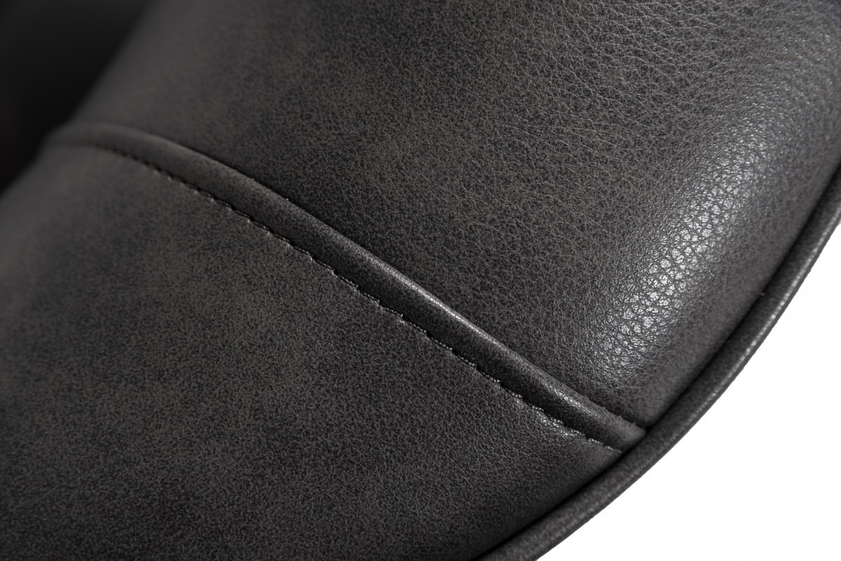 Slate Gray And Black Vegan Leather Arm Chair