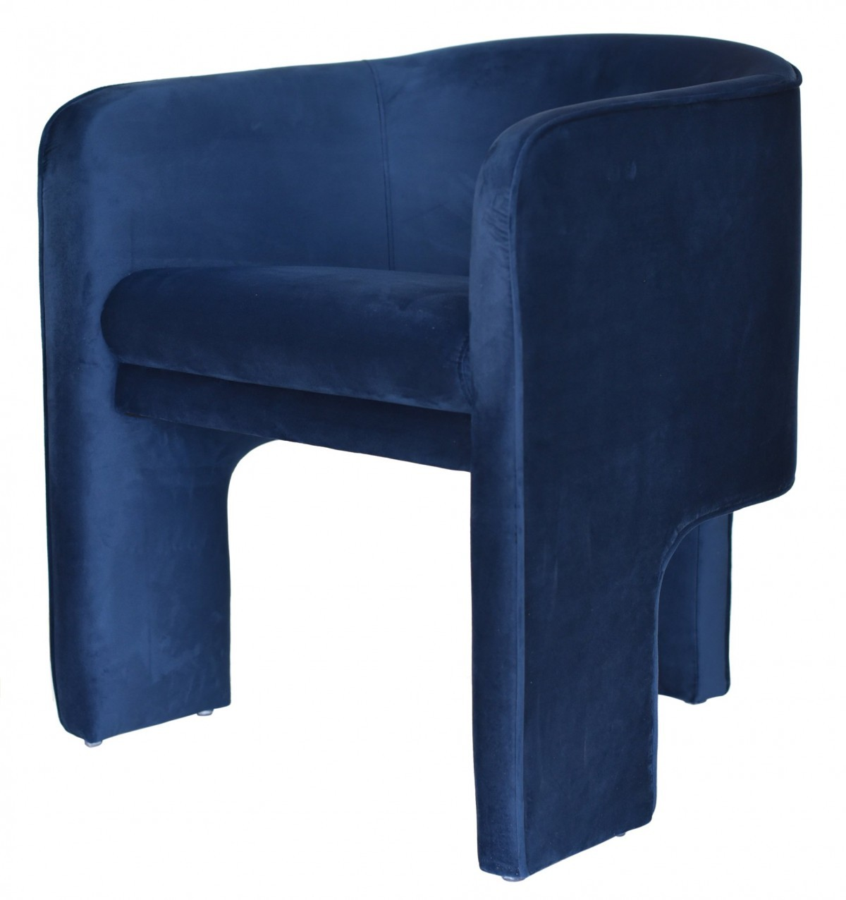 Blue Velvet Three Legged Chair