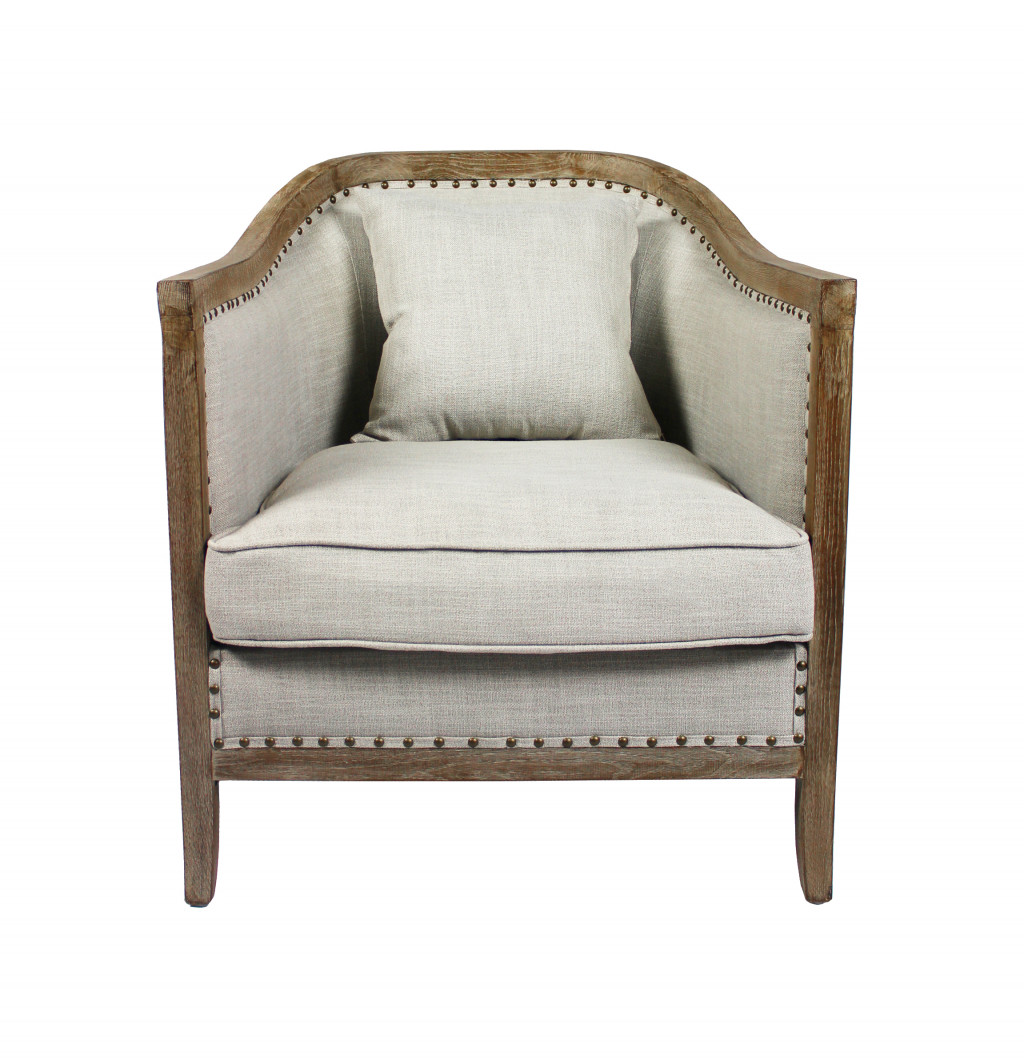 Natural Linen Lounge Chair