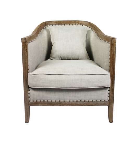 Natural Linen Lounge Chair