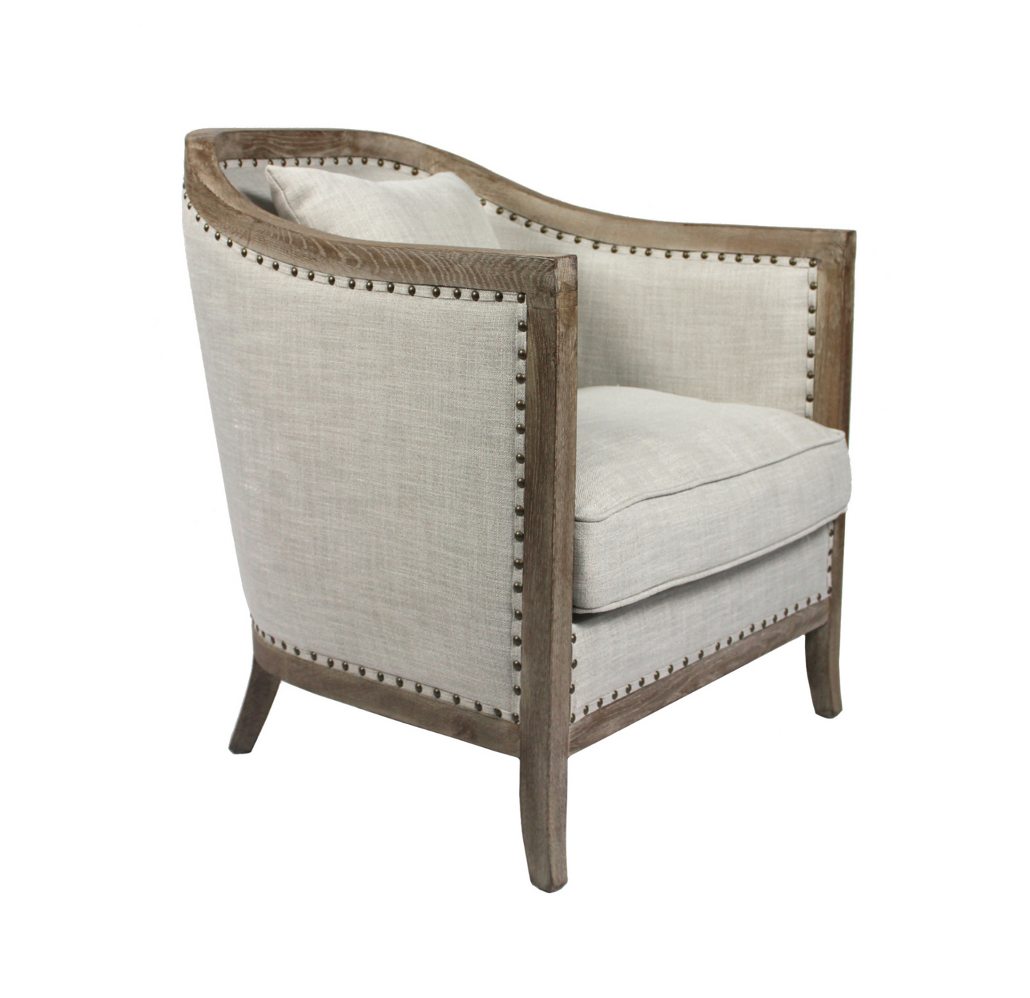 Natural Linen Lounge Chair