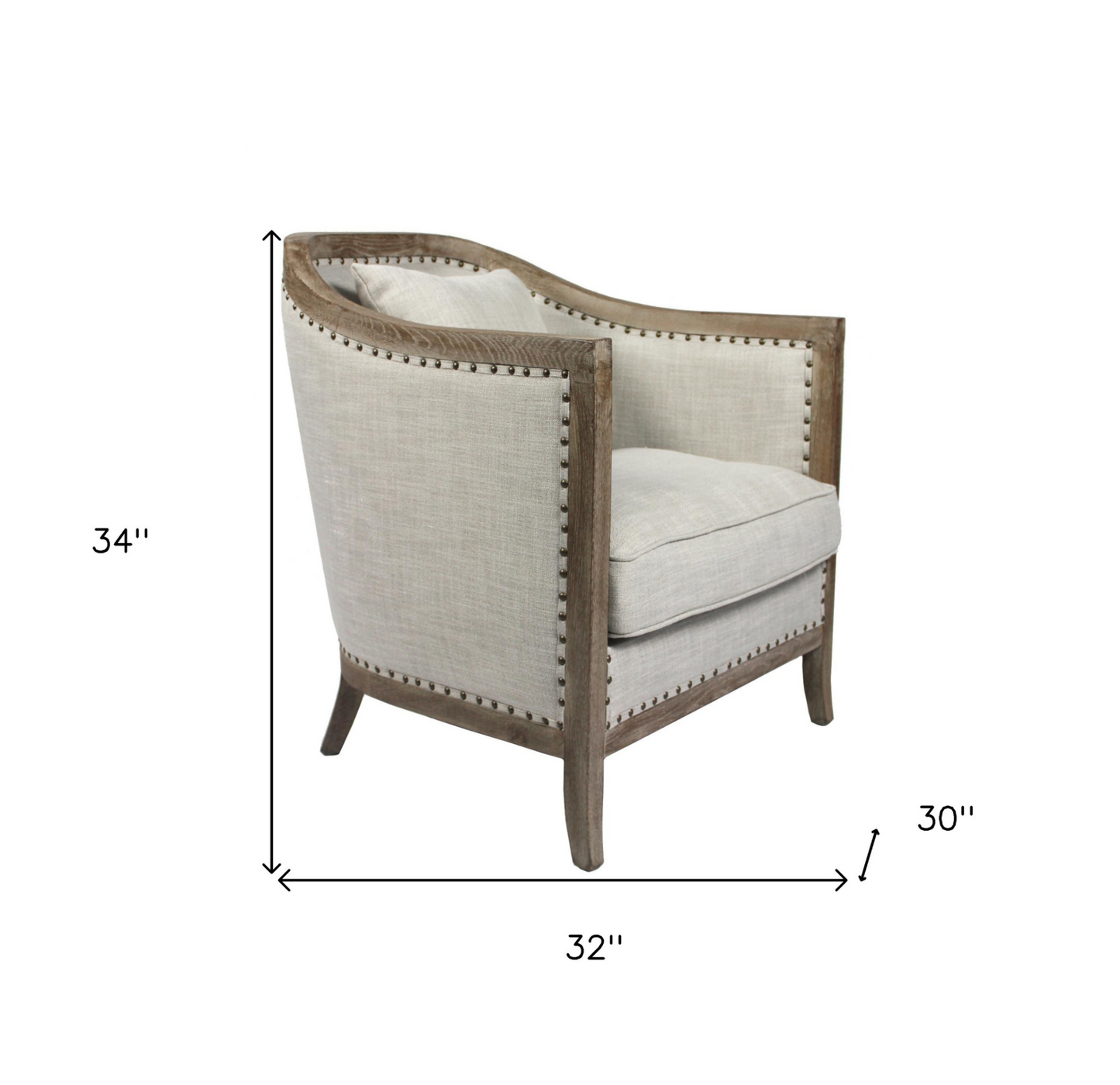 Natural Linen Lounge Chair