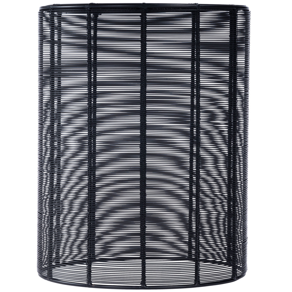 Black Cylindrical Wire End End Table